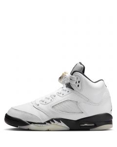 Grade School Air Jordan 5 Retro "White and Black White/Black-Sail-Metallic Silver