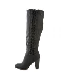 Cheek-08S Knee-High Lace-Up Boot Black