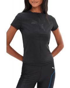 Dare To Slim Fit Half Zip-Up T-Shirt  Black