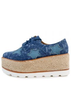 Shena-03 Platform Shoes Blue Denim