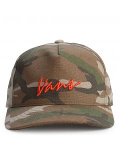 Classic Script Snapback Hat Vintage Camo Brown