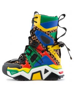 ANTHONY WANG Sour Diesel- Heel Combat Boots SOUR DIESEL-RED - Shiekh