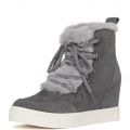 Lift Fur Casual Wedge Sneaker Grey