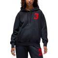 Flight Fleece Women's Satin-Lined Pullover Hoodie Black/Red