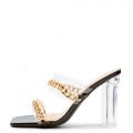 Monara-03 Clear High Heels Black Pat