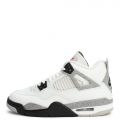 Grade-School Air Jordan 4 Retro Summit White/Fire Red-Cement Grey-Black