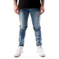 Veux Super Slim Light Wash Distressed Jeans Indigo Wash
