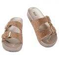 Espen Rhinestone Slides Rose Gold