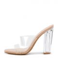 Slash-02 Clear High Heels Nude Patent