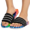 Delma-8 Rhinestone Slides Black