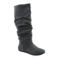 Flat Boot Zulu-S Charcoal Suede Charcoal Suede