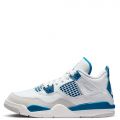 Pre-School Jordan 4 Retro Off White/Military Blue-Neutral Grey