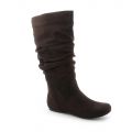 Flat Mid-Calf Boot Kalisa-04 Brown Suede
