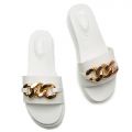 Refine-03 Log Sole Sandals White