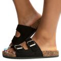 Glory-555 Sandals Black Suede