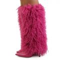 Demure-01Fur Stiletto Boot  Fuchsia