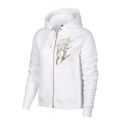 Sportswear Shine Metallic Logo Zip-Up Hoodie White/Metallic Gold