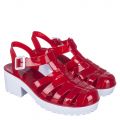 Strawberry-01 Low Heel Jelly Sandal Red/White