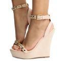 Casandra-40 Wedges Nude Suede