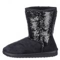 Women's Sequin Flat Boot Bling-S Black