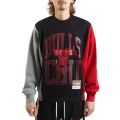 NBA Chicago Bulls Split 3 Crewneck Sweater Black/Grey/Red