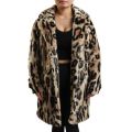 Leo-Fur Leopard Faux Fur Jacket  Brown