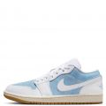 Air Jordan 1 Low SE Worn Blue/White-Gum Light Brown-Sail