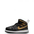 Toddler Jordan 1 Mid Black/Metallic Gold-White