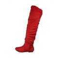 Women's Vickie HI Knee-High Pocket Boot Red Suede