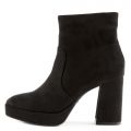 Underlined-01 Platform Heel Booties Black Suede