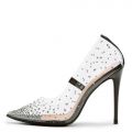 Badass-1 Pointy Toe Clear Pump Heels Black