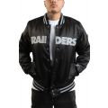 NFL Raiders Satin Bomber Jacket  Black/Silver