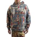Jesse All Over Pattern Hoodie  Blue