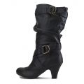 Women's Low-Heel Pocket Boot Reggie-01P Black
