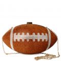 Rhinestone Football Purse  Camel