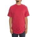 Red Men's Ripped and Torn Tee