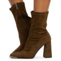 Alex-1 Squared Toe Booties Olive