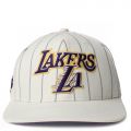 LA Lakers Pinstripe Snapback Eggshell