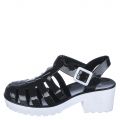 Strawberry-01 Low Heel Jelly Sandal Black