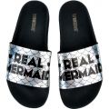 Mermaid Slides in Black and Silver BLACK/WHITE/Silver