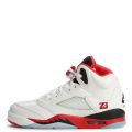 Grade-School Air Jordan 5 Retro "Fire Red White/Fire Red-Black