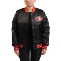 NFL Women's San Francisco 49ers Satin Jacket  Black