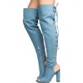 Cape Robbin Connie-40 Denim High Heel Boot Denim