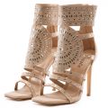 Leona-01 Nude Dress High Heel Nude