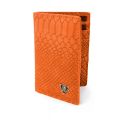 Mint Anaconda Leather Slim Wallet Orange Orange