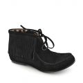 Women's Black Fringe Ankle Boot Avid-2 Black