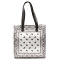 Paisley Tote Handbag White Bandana