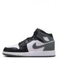 Grade School Air Jordan 1 Mid Black/Iron Grey-White
