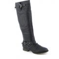 Knee-High Boot Outlaw-81 Black/Blue Zipper