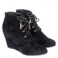 Wedge Lace-Up Boots LaLa Land Black